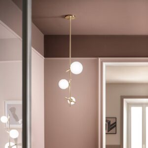 Svítidlo Masiero broušená mosaz/bílý opál Pozinkovaný kov/muránské sklo