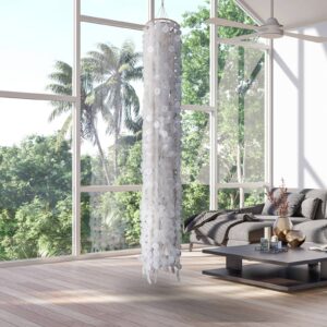 Svítidlo Näve bílá/přírodní hnědá mušle/dřevo