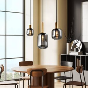 Svítidlo Näve černá/zlatá/kouřově šedá-transparentní železo/sklo