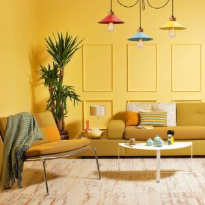 Svítidlo Opviq žlutá/modrá/červená/světlé dřevo kov/dřevo