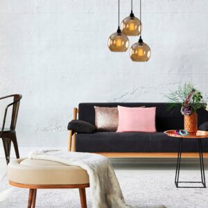 Svítidlo Opviq zlatá-transparentní/černá sklo/kov