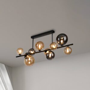 Svítidlo Paul Neuhaus černá/jantarová/kouřově šedá Železo/sklo