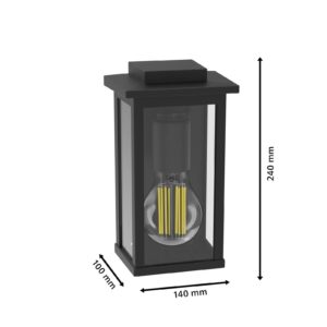 Svítidlo Philips černá/čirá Hliník/sklo