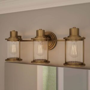 Svítidlo QUOIZEL stará mosaz/čirá Ocel/sklo