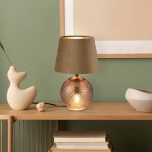 Svítidlo Reality Leuchten hnědá sklo/samet