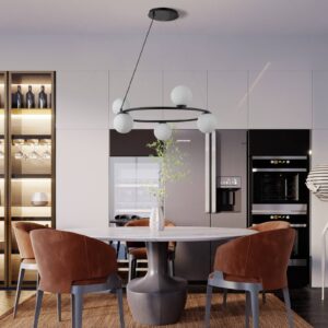 Svítidlo SIGMA černá/opálová ocel/sklo