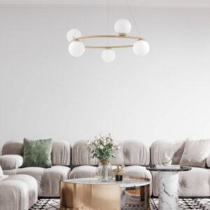 Svítidlo SIGMA zlatá/opálová ocel/sklo