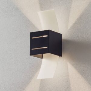 Svítidlo SOLLUX LIGHTING opálová bílá/černá sklo/hliník