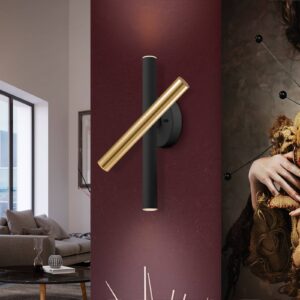 Svítidlo Schuller Valencia zlatá/černá matná/opálová kov/akryl