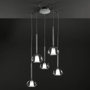 Svítidlo Sforzin čirá/bílá/chromová Pyrex sklo/kov