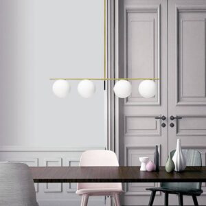 Svítidlo Sforzin černá/mosazná/bílá Kov/sklo