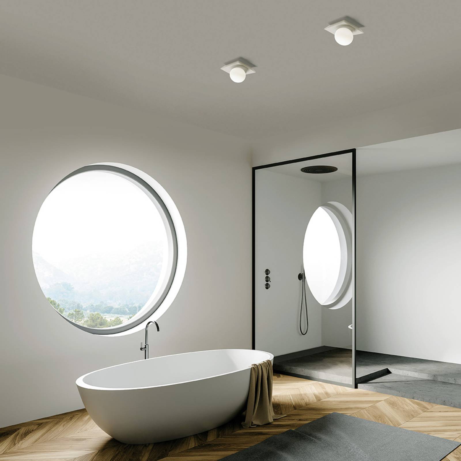 Svítidlo TECNICO by Sforzin bílá sádra/sklo