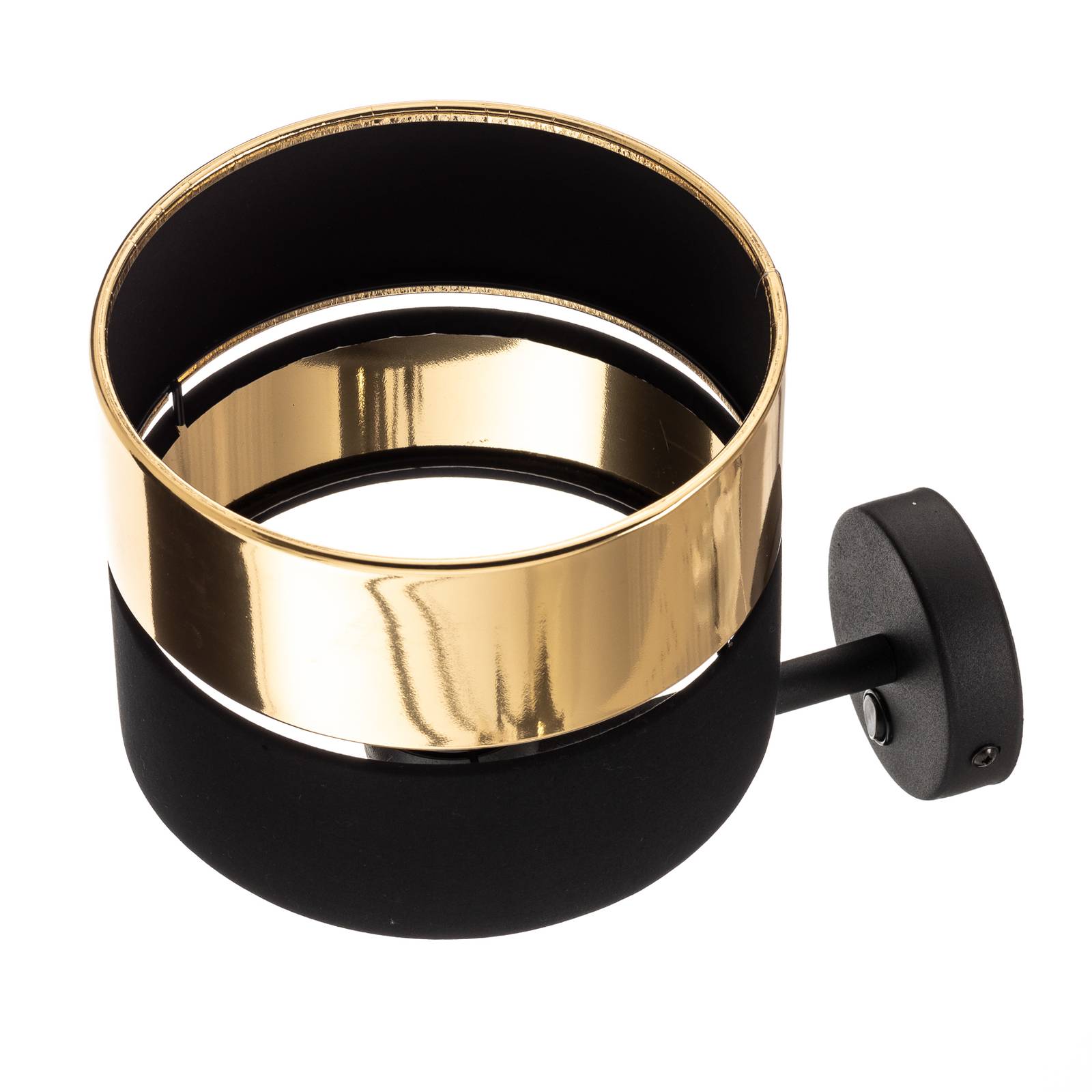 TK Lighting Nástěnné svítidlo Hilton, černá/zlatá, Obývací pokoj / jídelna, Textil, kov, E27, 60W, L: 20 cm, K: 28cm - Image 5