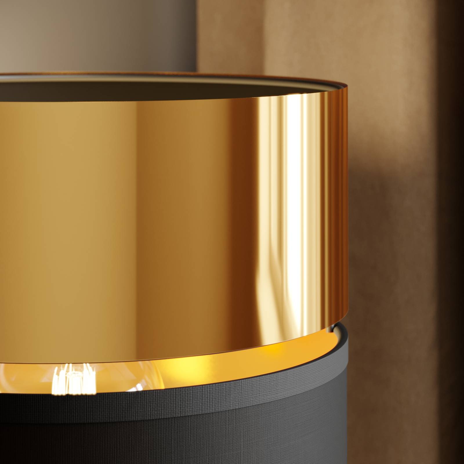 TK Lighting Nástěnné svítidlo Hilton černé/zlaté s LED světlem na čtení, Obývací pokoj / jídelna, Textil, kov, E27, 60W, L: 20 cm, K: 34cm - Image 5