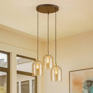 Svítidlo TK Lighting černá/jantarová kov/plast/sklo