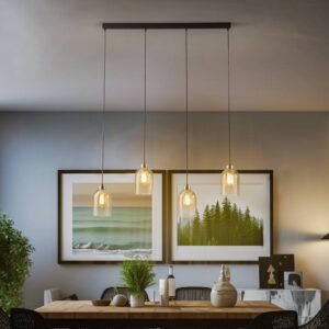 Svítidlo TK Lighting černá/jantarová kov/plast/sklo