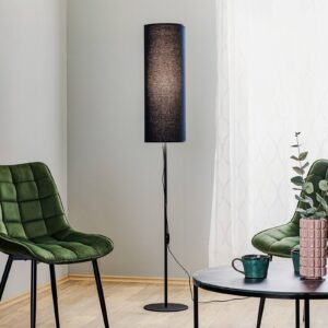 Svítidlo TK Lighting černá Kov/textil/plast