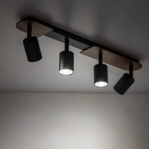Svítidlo TK Lighting černá/světlé dřevo dřevo/ocel