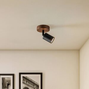 Svítidlo TK Lighting ořech/černá dřevo/ocel