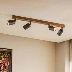 Svítidlo TK Lighting ořech/černá dřevo/ocel