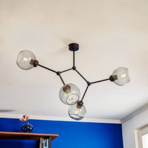 Svítidlo TK Lighting grafitově šedá průhledná/černá Sklo/kov