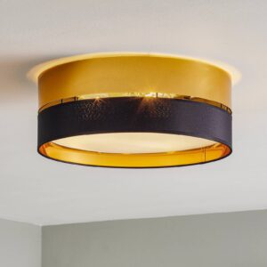 Svítidlo TK Lighting černá/zlatá Textil/kov