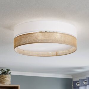 Svítidlo TK Lighting bílá/hnědá Juta/látka/kov/plast
