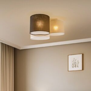 Svítidlo TK Lighting bílá/hnědá/šedá Tkanina/kov/plast
