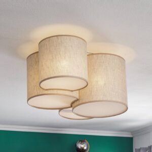 Svítidlo TK Lighting Přírodní len/bílá Tkanina/kov/plast