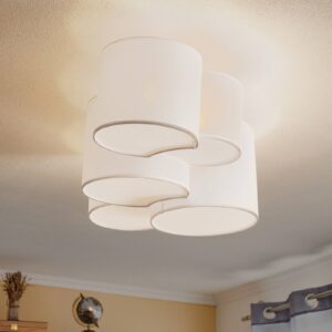 Svítidlo TK Lighting bílá Kov/textil/plast