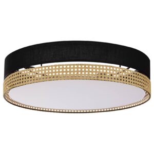 Svítidlo TK Lighting černá/hnědá Tkanina/ratan/kov/plast