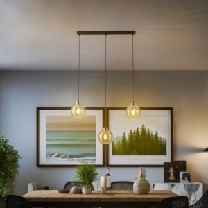 Svítidlo TK Lighting černá/zlatá/jantarová ocel/sklo