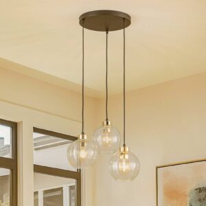 Svítidlo TK Lighting černá/zlatá/transparentní ocel/sklo