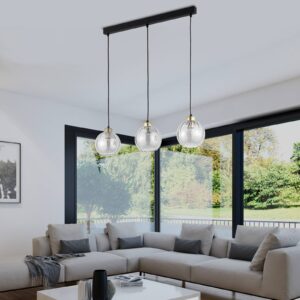 Svítidlo TK Lighting černá/zlatá/transparentní ocel/sklo