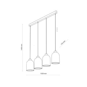 Svítidlo TK Lighting černá/transparentní kov/plast/sklo