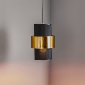 Svítidlo TK Lighting černá/zlatá Kov/plast/textil