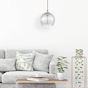 Svítidlo TK Lighting černá/zlatá/transparentní ocel/sklo