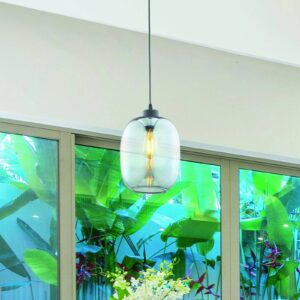 Svítidlo TK Lighting modře průhledné Sklo/ocel