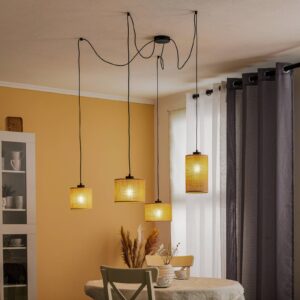 Svítidlo TK Lighting hnědá/černá Juta/plast/kov