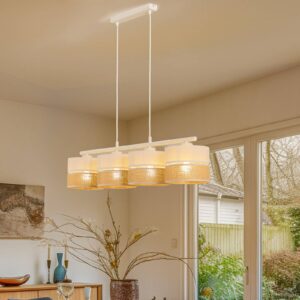 Svítidlo TK Lighting bílá/hnědá Juta/látka/kov/plast
