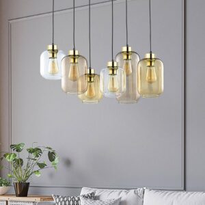Svítidlo TK Lighting černá/zlatá/čirá/medová/hnědá Sklo/kov