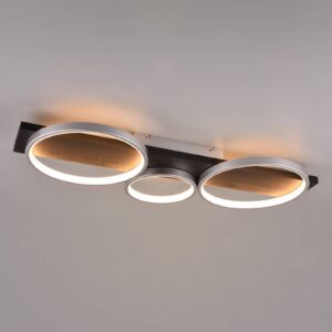 Svítidlo Trio Lighting bílá/barva titanu dřevo/kov