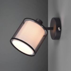 Svítidlo Trio Lighting černá matná/bílá/kouřově šedá Kov/organza/látka