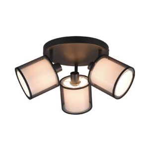 Svítidlo Trio Lighting černá matná/bílá/kouřově šedá Kov/organza/látka