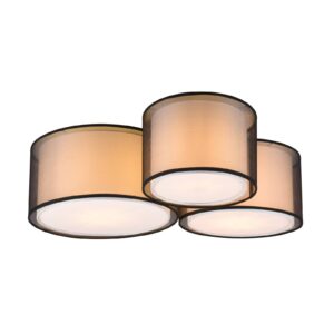 Svítidlo Trio Lighting černá matná/kouřově šedá/bílá Kov/organza/látka