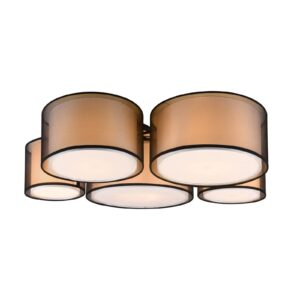 Svítidlo Trio Lighting černá matná/kouřově šedá/bílá Kov/organza/látka