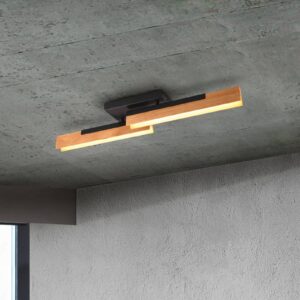 Svítidlo Trio Lighting černý mat/světlé dřevo Kov/dřevo
