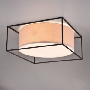 Svítidlo Trio Lighting matná černá/béžová kov/látka