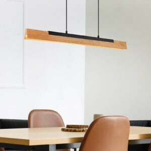 Svítidlo Trio Lighting černý mat/světlé dřevo Kov/dřevo