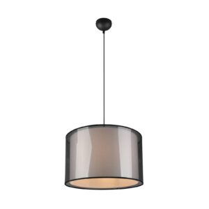 Svítidlo Trio Lighting černá matná/kouřově šedá/bílá Kov/organza/látka